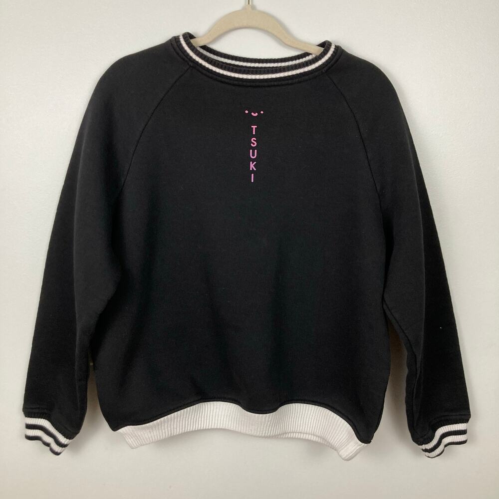 Tsuki Unisex S Black Moon Thick Oversized Sweatshirt Varsity Minimal Streetwear